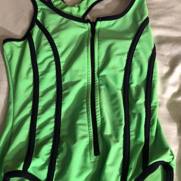 Lime green one piece swimsuit - Picture 2 of 3